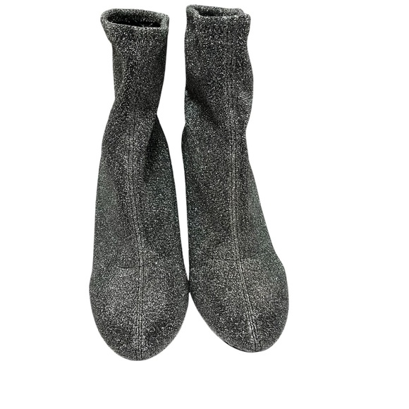 Michael Kors Mandy Sock Booties Women’s 9M Silver Stretch-Knit Ankle Boots - Picture 5 of 11